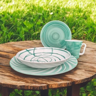 Zestaw porcelany ręcznie malowany Jadeid dla 1 osoby 4 - el