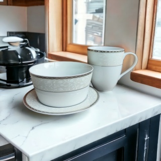 Zestaw porcelany śniadaniowy Xena dla 1 osoby 3 - el